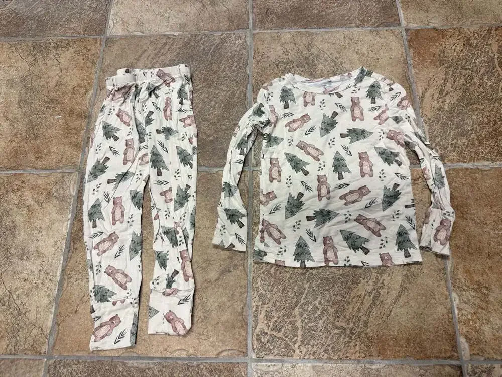 Posh Peanut Toddler Pajama Set Bear and Tree Print